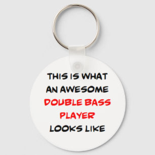 awesome double bass player coffee mug keychain
