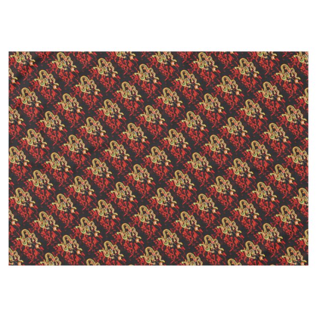 Awesome Dragon Fire on Lucky Energy Tablecloth (Front (Horizontal))