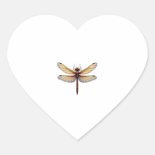 Awesome Dragonfly Costume for Boys and Girls Heart Sticker (Front)