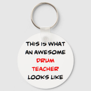 awesome drum teacher keychain