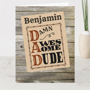 Awesome Dude Western Themed Custom Name Card