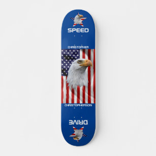 Awesome Eagle, The American Flag, Patriotic Skateboard