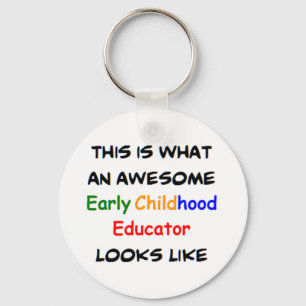 awesome early childhood educator keychain