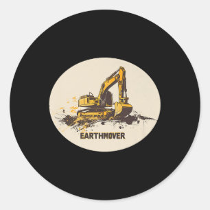 Awesome Earthmover Outfit For Backcute Ss Cute Ss Classic Round Sticker