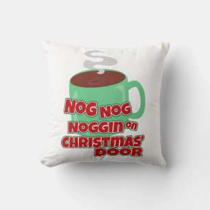 Awesome Eggnog Holiday Saying Throw Pillow