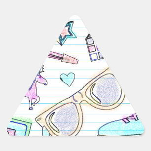 Awesome Eighties Colouring Book Pattern Triangle Sticker