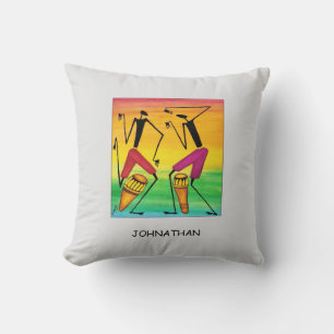 Awesome, elegant, Cute African Drumming Throw Pillow