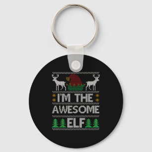 Awesome Elf Matching Family Group Christmas Party Keychain