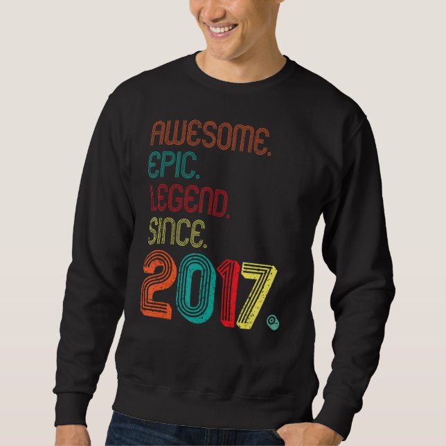 Awesome Epic Legend Since 2017 5 Years Old 5th Bir Sweatshirt (Front)