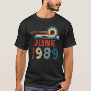 Awesome Epic Legend Since June 1989 33rd Birthday T-Shirt
