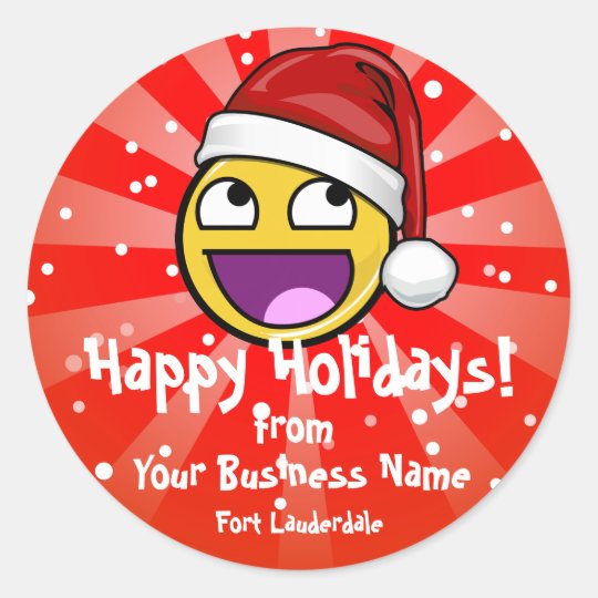 Awesome Face Meme Santa Hat Business Stickers
