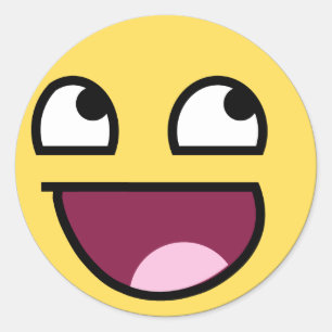 Awesome face products classic round sticker