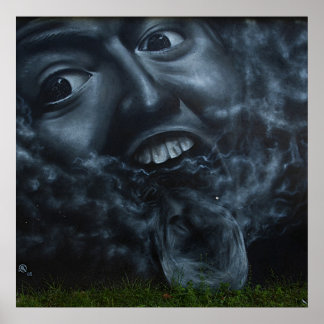 Awesome faces graffiti poster