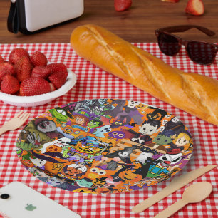 Awesome Faces of Halloween Paper Plate