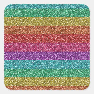 Awesome fashionable trendy rainbow bright colours square sticker