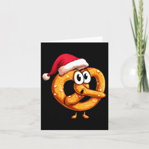 Awesome Festive Pretzel With Santa Claus Hat Costu Card