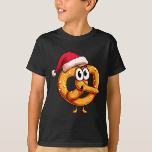 Awesome Festive Pretzel With Santa Claus Hat Costu T-Shirt