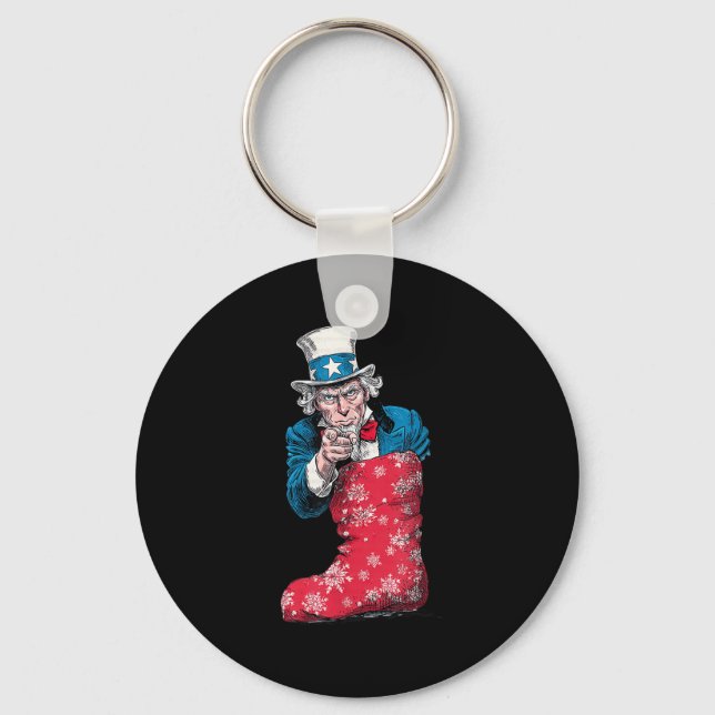 Awesome Festive Sock With Sam And Us Colours For C Keychain (Front)