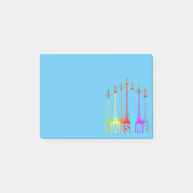 Awesome fighter jets post-it notes (Front)