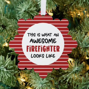 Awesome Firefighter Funny Firefighter Ornament Card