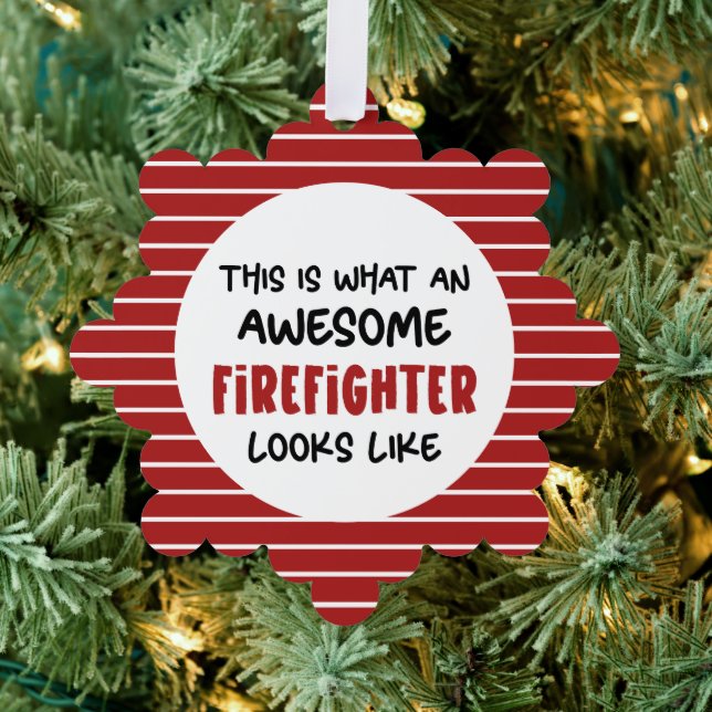 Awesome Firefighter Funny Firefighter Ornament Card (Insitu (Tree))
