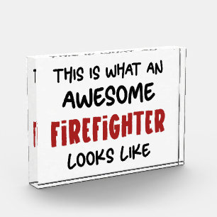 Awesome Firefighter Funny Firefighter Photo Block