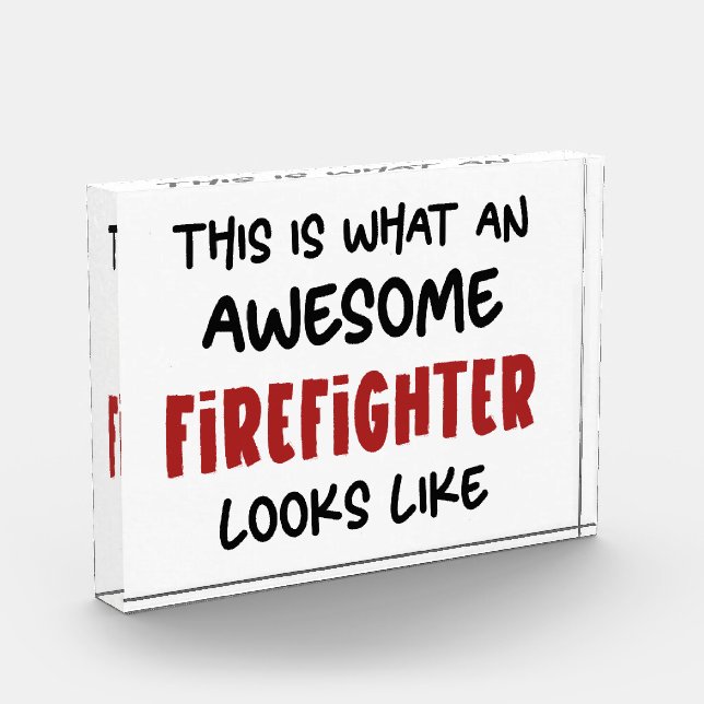 Awesome Firefighter Funny Firefighter Photo Block (Left)