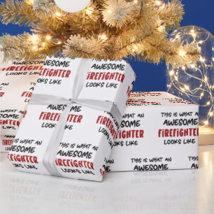 Awesome Firefighter Funny Firefighter Wrapping Paper