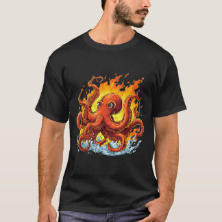 Awesome Flames Octopus Costume for Adults and Kids T-Shirt