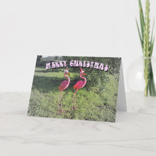 Awesome Flamingo Christmas Greeting Card