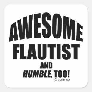Awesome Flautist Square Sticker