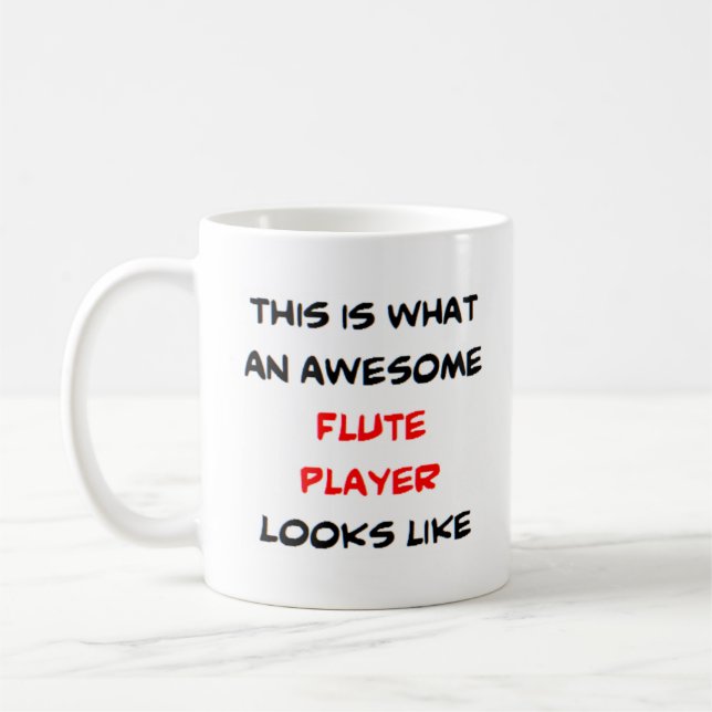 awesome flute player coffee mug (Left)