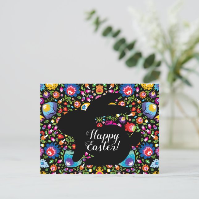 Awesome Folklore Easter bunny, customizable Postcard (Standing Front)