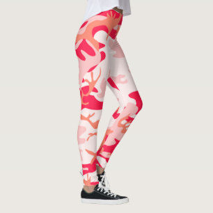 Awesome for the Gym Sporty Pink Camouflage Pattern Leggings