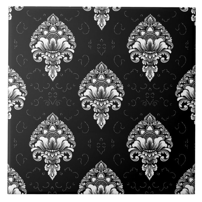 Awesome forever classic Victorian black and white  Tile (Front)