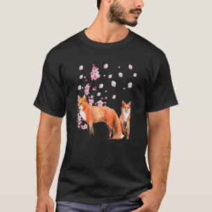 Awesome Foxes Lovers Shirt Japanese Cherry Flower 
