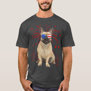 Awesome French Bulldog Dog American Flag 4th Of Ju T-Shirt