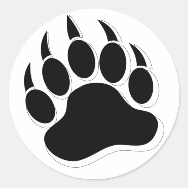 Awesome Gay Bear claw B&W 3D effect Classic Round Sticker (Front)