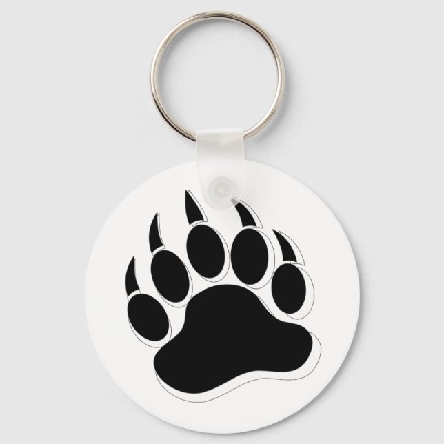 Awesome Gay Bear claw B&W 3D effect Keychain (Front)