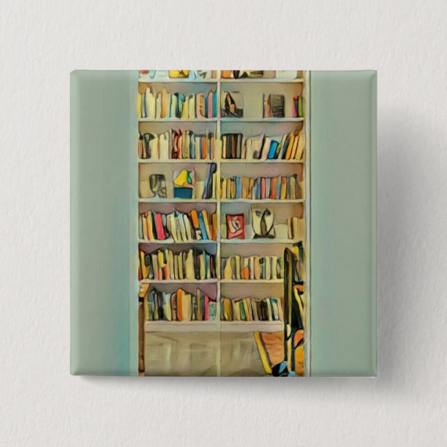 Awesome gifts for book lovers 2 inch square button (Front)