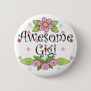 Awesome Gigi T-Shirt 2 Inch Round Button