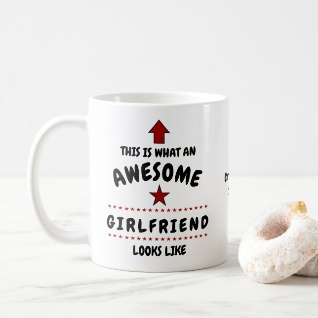 Awesome Girfriend Valentine Mug Ajouter Votre Nom (Avec donut)
