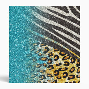 Awesome girly trendy leopard print, zebra stripes binder