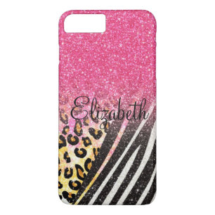 Awesome girly trendy leopard print, zebra stripes Case-Mate iPhone case