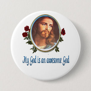 Awesome God 3 Inch Round Button