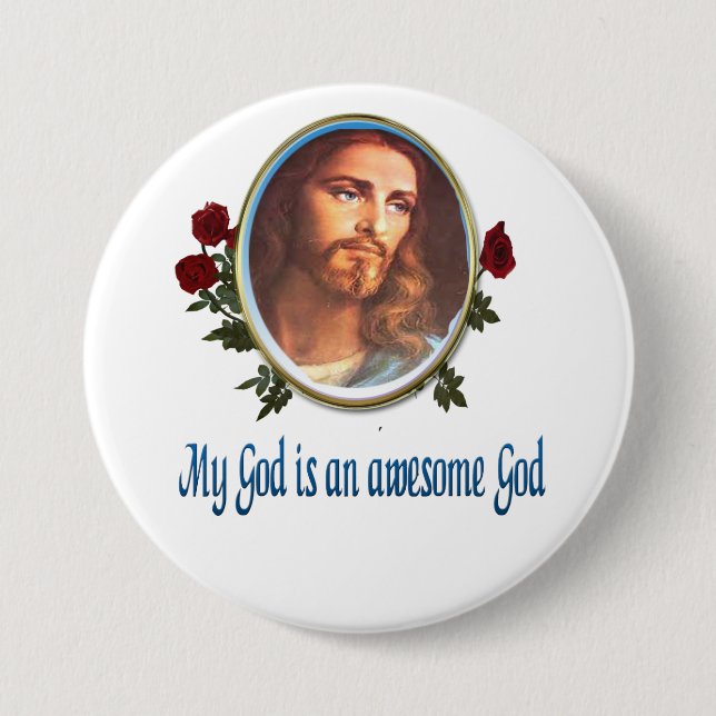 Awesome God 3 Inch Round Button (Front)