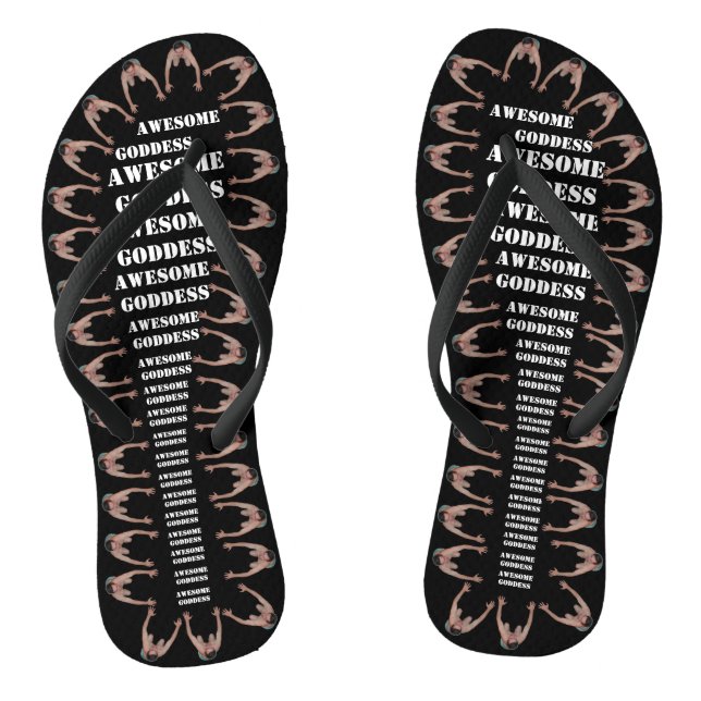 Awesome Goddess Army (NARROW STRAPS) Flip Flops (Footbed)