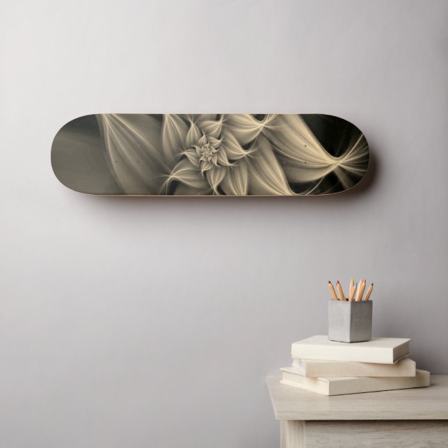 Awesome Gold Flower Fractal  Skateboard (Wall Art (Horz))
