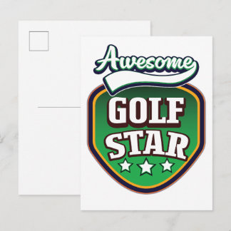 Awesome Golf Star Announcement Postcard