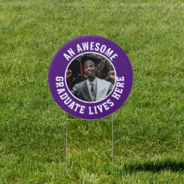 Awesome GRADUATE with Photo Garden Sign